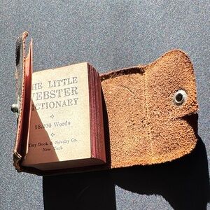 Miniature Webster Dictionary with Leather Case